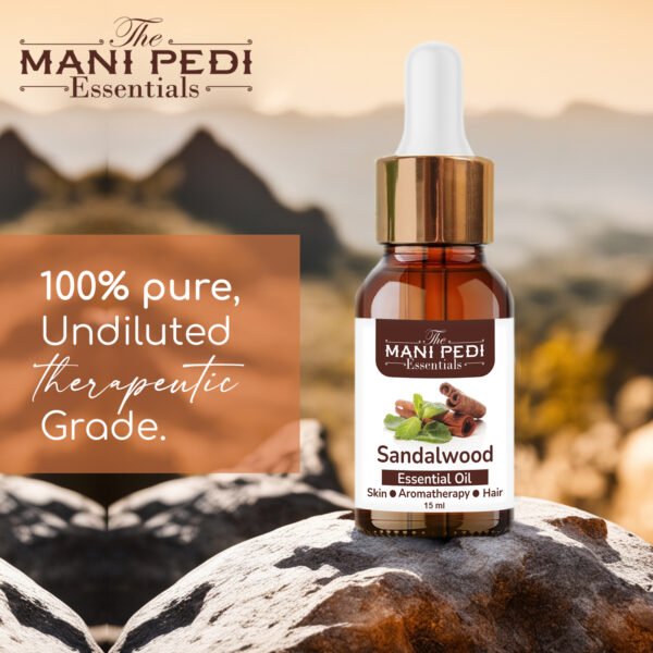 Sandalwood Essential Oil. For Skin & Hair Care, Wrinkles & Dark Circles, Aromatherapy Diffuser Oil, Relaxation. Undiluted, 100% Pure & Natural, Therapeutic Grade - 15ml - Image 2
