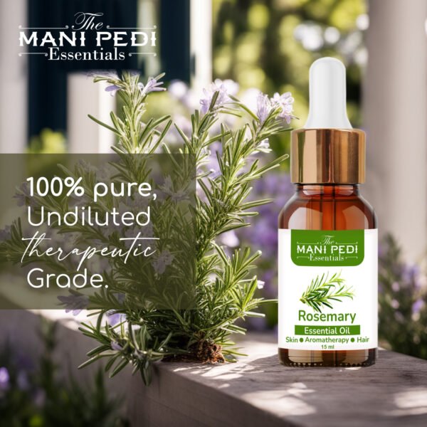Rosemary Essential Oil. Helps in Hair Re-growth, Hair Fall Reduction & Dandruff. Nourishes Scalp, Stimulates Density & Volume. 100% Natural & Pure, Theraputic Grade - 15ml - Image 5