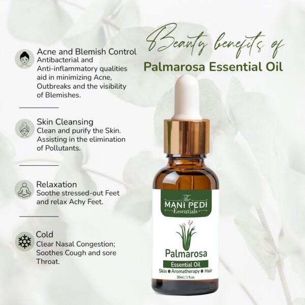 Palmarosa Essential Oil for Skin Care and Aromatherapy 100% Pure & Natural - 30ml - Image 4