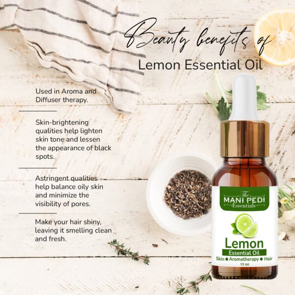 Lemon Essential Oil Pure & Natural for helps Brighter Skin & Clean Refreshing | Home Aroma Diffuser Oil - 15ml - Image 6