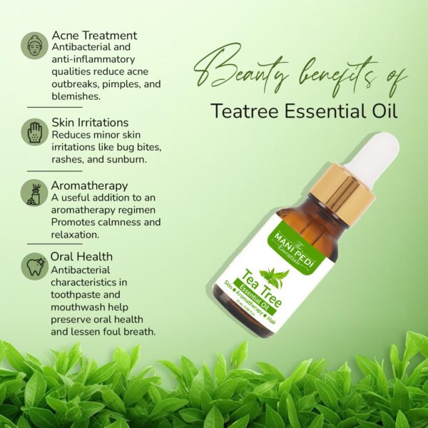 Tea Tree Essential Oil for Skin, Hair, Face & Acne Care. 100% Pure & Natural Essential Oil - 15ml - Image 4