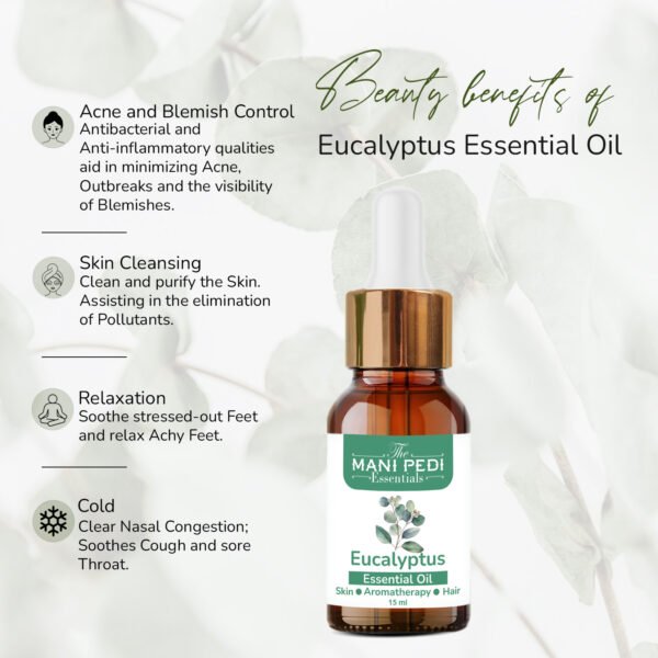 Eucalyptus Essential Oil pure & Natural for Helps Breathe Easier and Boost Your Immune System Naturally - 15ml - Image 3