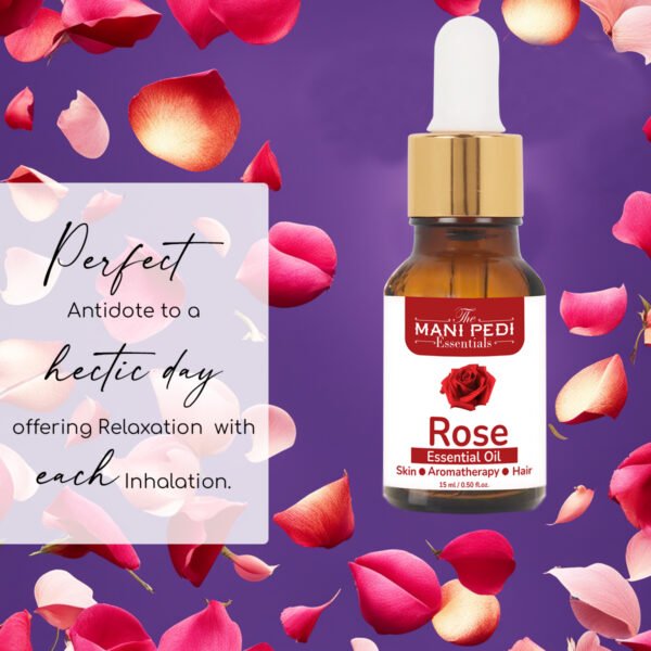 Rose Essential Oil for Face, Skin & Hair | 100% Pure & Natural Essential Oil for Acne, Stress-Relief & Aromatherapy | Undiluted & Therapeutic Grade Essential Oil - 15ml - Image 2