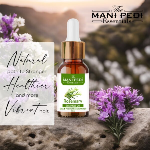 Rosemary Essential Oil. Helps in Hair Re-growth, Hair Fall Reduction & Dandruff. Nourishes Scalp, Stimulates Density & Volume. 100% Natural & Pure, Theraputic Grade - 15ml - Image 2