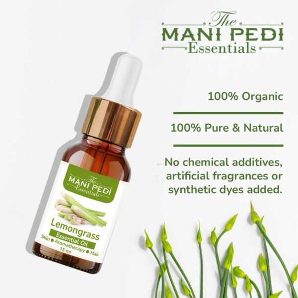 Lemongrass Essential Oil 100% Undiluted Pure And Natural Therapeutic Grade For Skin, Hair Care, Insect Repellant and Aromatherapy - 15ml - Image 3