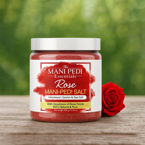 Rose Manicure & Pedicure Salt. Sea, Epsom & Himalayan Salts infused with Rose Petals & Essential Oils. Ideal Foot Soak for Dead Skin & Tan Removal. 100% Natural - 500gm