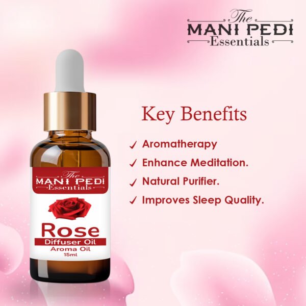 Rose Diffuser Oil| Aromatherapy | Calming Floral |Promotes Relaxation, Calmness & Better Sleep| Healthy Home Fragrance | Long-lasting Aroma - 15ML - Image 2