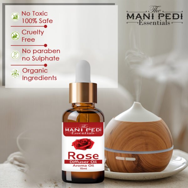 Rose Diffuser Oil| Aromatherapy | Calming Floral |Promotes Relaxation, Calmness & Better Sleep| Healthy Home Fragrance | Long-lasting Aroma - 15ML - Image 3